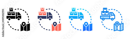 Logistics icon sheet multiple style collection