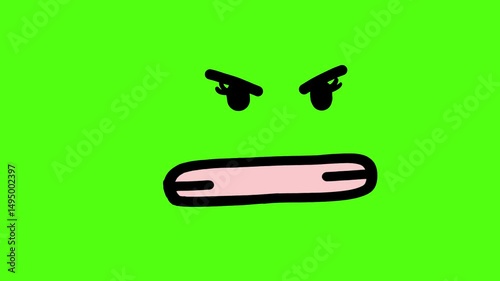Angry Cartoon Face with Frown
