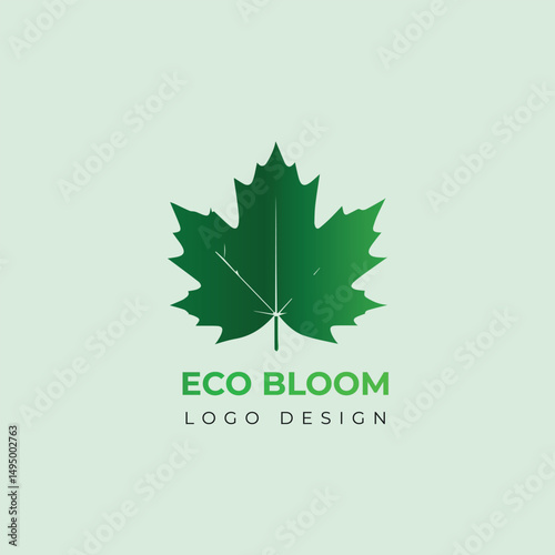 Green eco leaf logo design