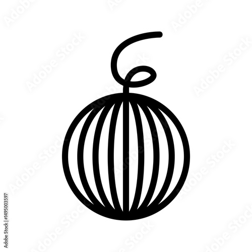 Outline watermelon icon vector in simple style for summer designs
