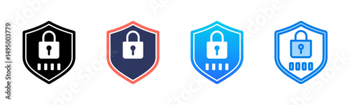 Security icon sheet multiple style collection