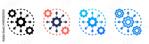 Integration icon sheet multiple style collection