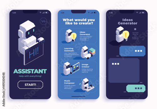Isometric AI Tools Software app design