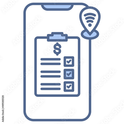 Invoice Tracking Blue Icon