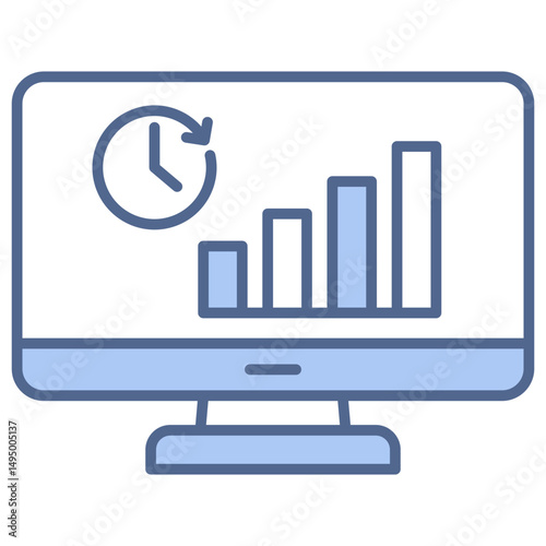 Real Time Data Blue Icon