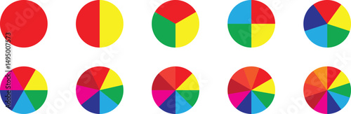 pie chart infographic icon, segmented circle diagram icon symbol vector illustration