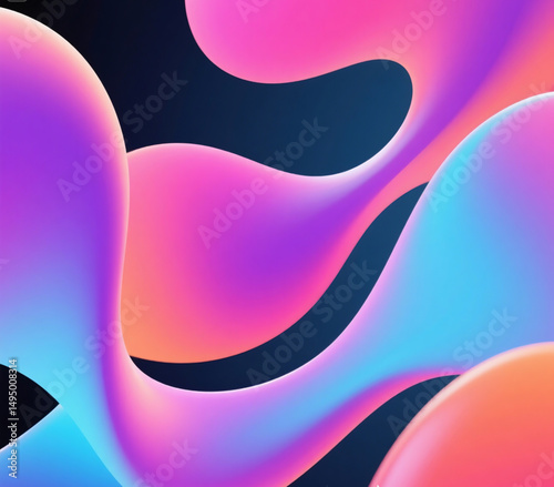 Creative Abstract Background with Liquid Gradient Shapes