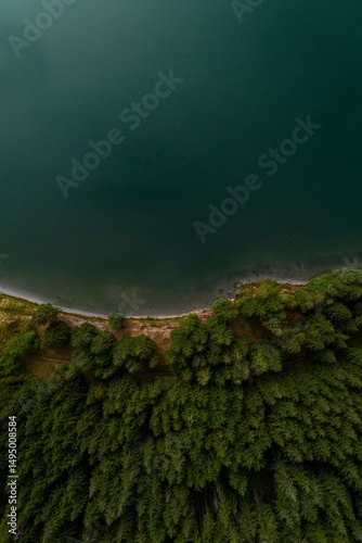 aerial view of lake