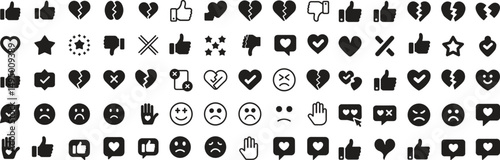 Collection of Emoticon Icons for Social Media and User Interface
