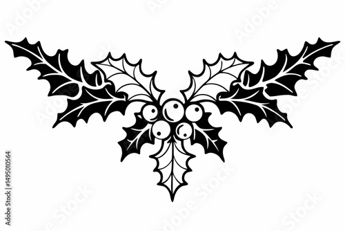 dark green mistletoe pattern vector illustration