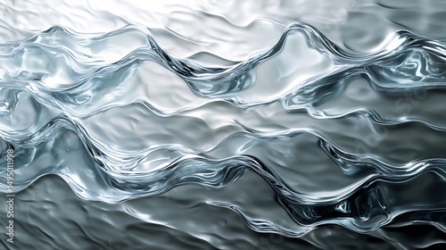 Fluidity Unleashed: An Abstract Exploration of Flowing Metallic Waves Backdrop
