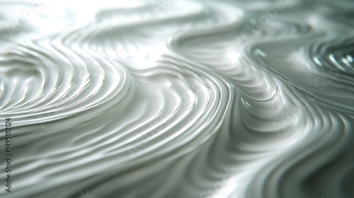 Silver Metallic Abstract Surface Reflecting Light Waves and Subtle Reflections