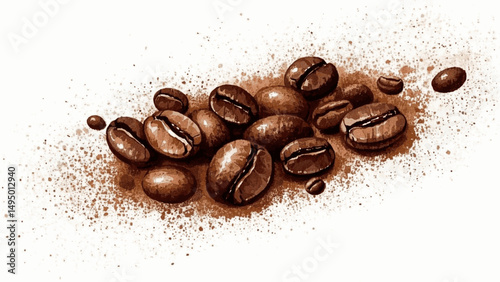 Brewed Beauty: Watercolor Coffee Blossoms coffee isolated watercolor vector illustration svg