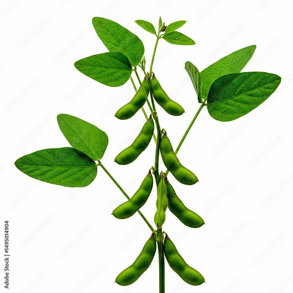 Fototapeta premium Edamame Plant Isolated on White