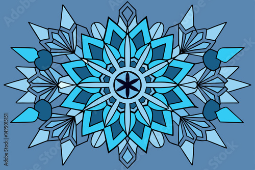 abstract vector snowflakes in icy palette vector illustration