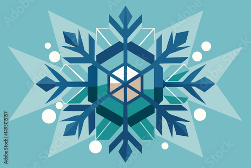 abstract snowflakes in icy color palette vector illustration