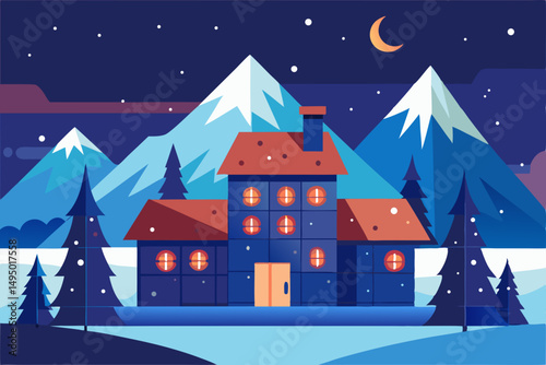 Flat style Christmas countdown calendar vector illustration