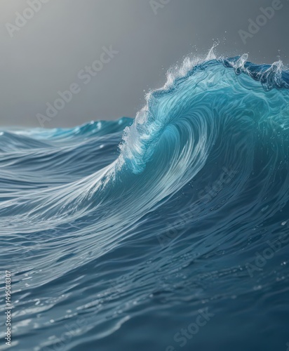 Abstract blue water wave, flowing ripples and swirls , cool, nature