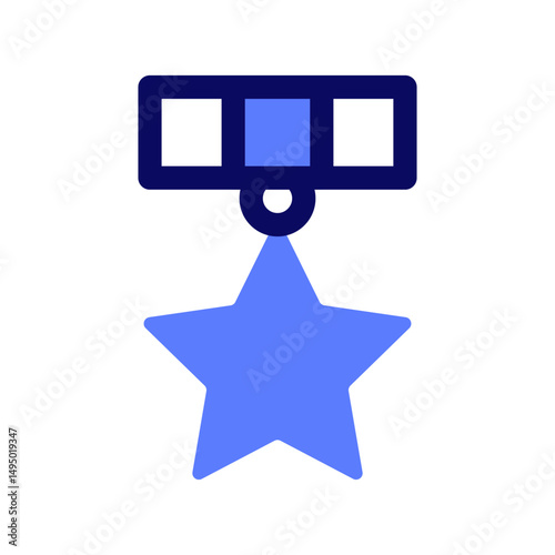 award medal icon. star badge, award icon, success achievement award medal sign. order of Victory in star shape. business style in blue colors. winner badge. vector illustration for web and app