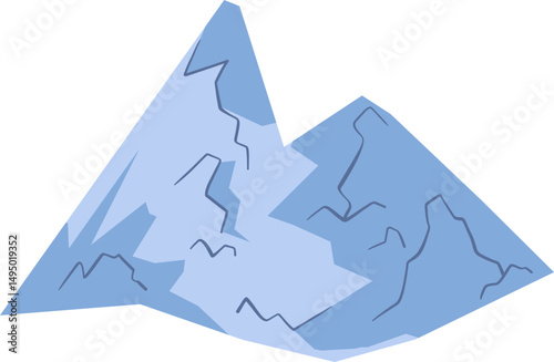 Iceberg vector illustration, concept of winter, cold, freezing, and glacier.