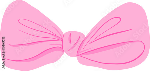Pink bow tie, concept of fashion accessory, celebration, and gift decoration.