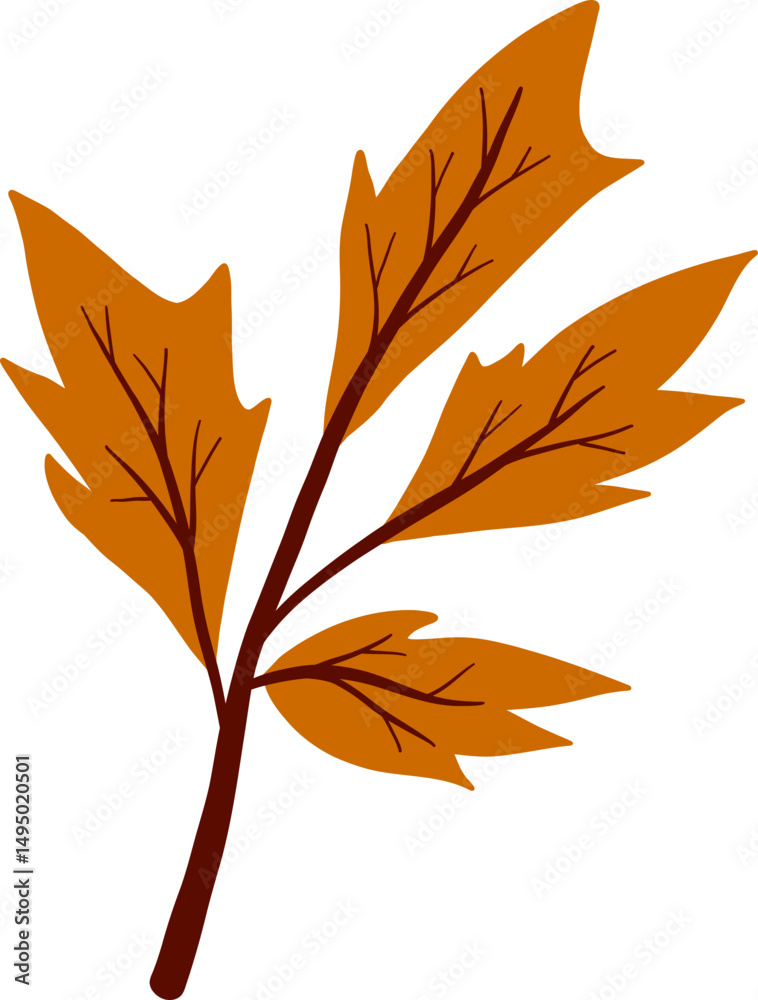 Naklejka premium Autumn Leaf Branch. Fall season concept, foliage and nature.