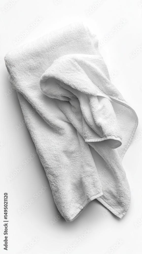 Fototapeta premium Folded White Towel on a White Background