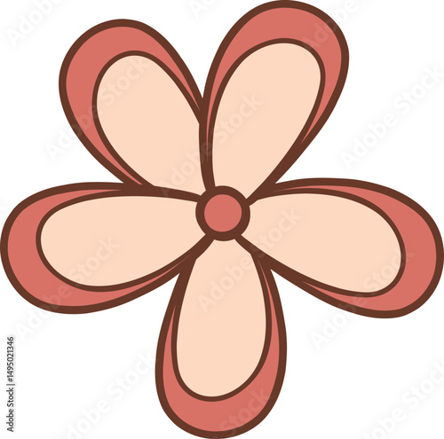 Five petal pink flower, concept of spring, beauty and floral design.