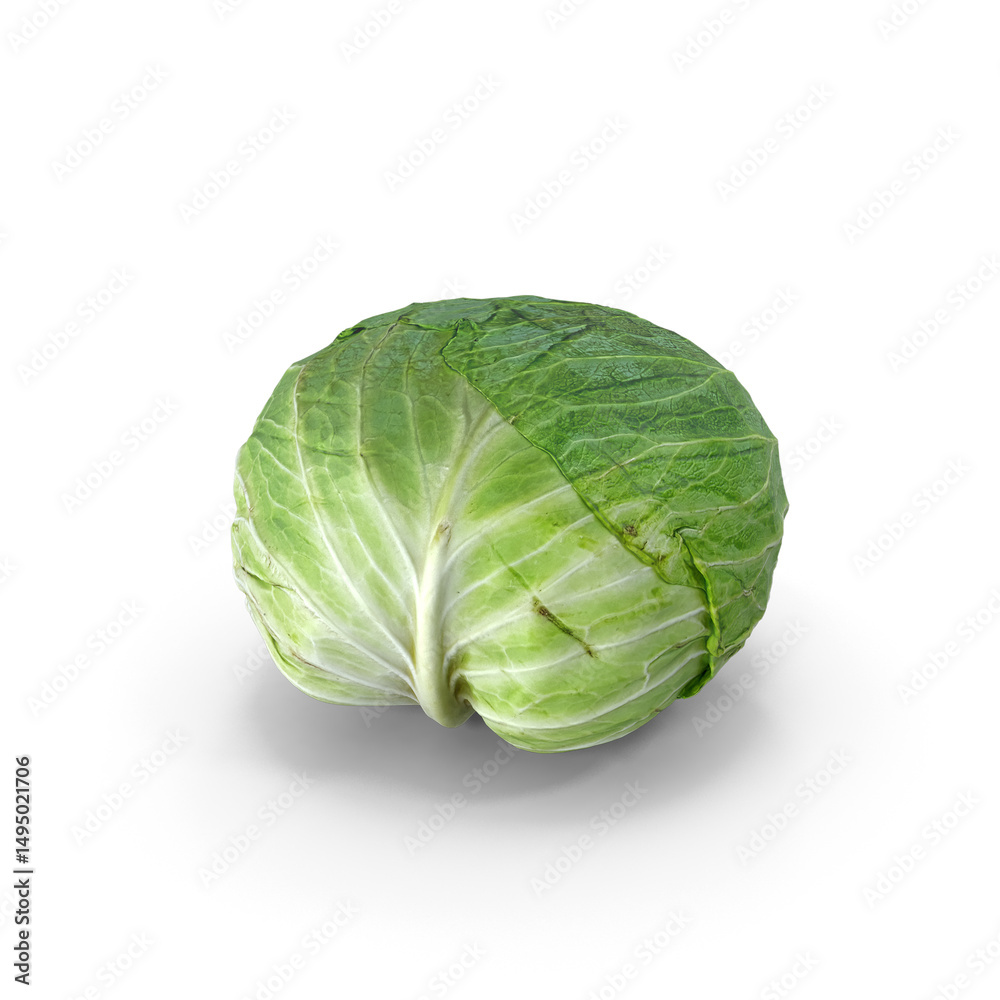 Obraz premium Whole cabbage isolated on transparent background