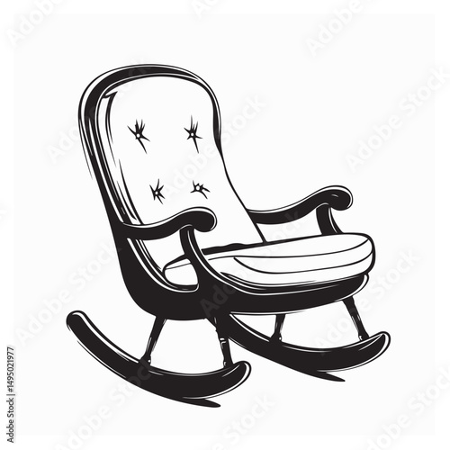 Relax Rocking Chair Armchair Comfortable Image vector isolated on white background.