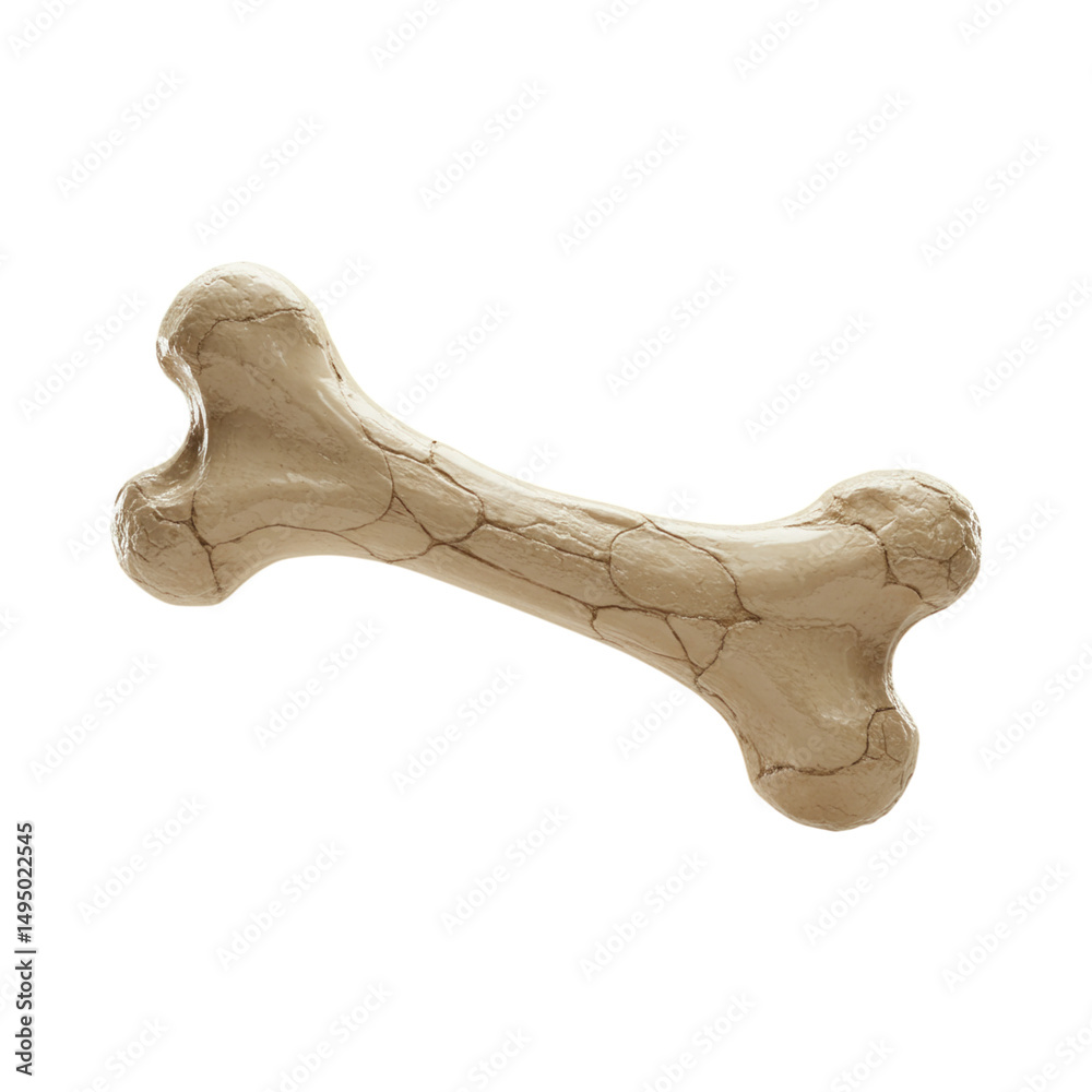 Fototapeta premium 3d prehistoric fossilized dinosaur bone object isolated on transparent background