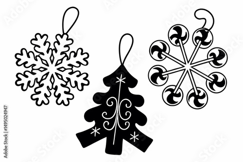 Abstract icy patterns in Christmas colors vector illustration