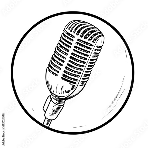 Flat modern microphone icon designed for various applications such as graphic design, logo design, website creation, social media, and mobile app development, offered in Eps
