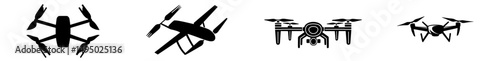 A simple icon of a modern drone is available, along with a civilian aerial drone icon and other designs