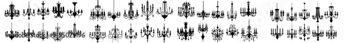 Modern icons include chandeliers with silhouettes, crystal lamp lighting, and baroque candelabras complete with candlesticks