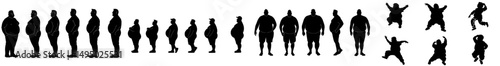 Contemporary outlines of individuals viewed from above on a clean white backdrop