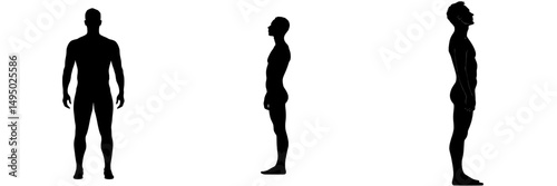 A black man's silhouette is shown in full growth wearing jeans and a sweater