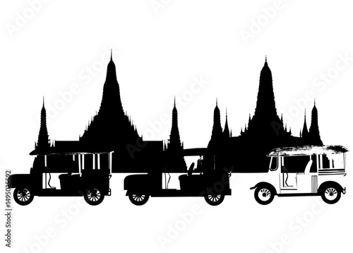 Landmark with a silhouette in Thailand is a popular tourist attraction destination
