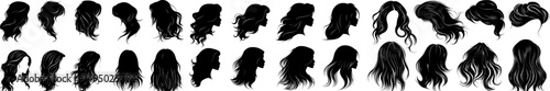 The silhouette of a girl's hairstyle is depicted in a modern illustration