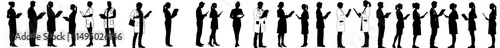 Modern illustration featuring a detailed silhouette of a doctor isolated on a white background