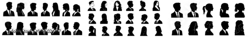 The silhouettes of men and women are shown from both the front and side, accompanied by a distinctive head icon that is half human in design, intended for use in distinguishing between male and