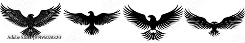 The logo design features a stylized eagle silhouette, perfect for personal or commercial branding, with a clean and simple illustration