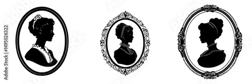 A cameo silhouette of a modern icon on a white background
