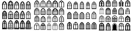 Silhouettes of oriental windows are prominent, featuring Islamic mosque window shapes and arabic arches, along with turkish gates and shapely ornamental arab frames and ornaments