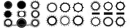 A modern set of circular magical patterns is complemented by vintage round border celtic circle frames, geometric circle shapes, borders, frames, and logos, showcased in a line and silhouette modern