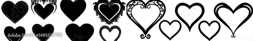 Gothic heart frames, characterized by modern vintage baroque borders, dark classic antique ornaments, and floral swirls, are complemented by Victorian love mystic tattoos and elegant magic