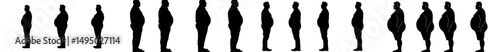 Modern design features a large collection of illustrations and icons of a man's silhouette