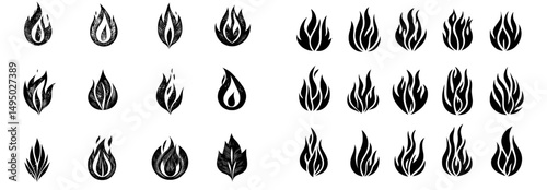 The image set features a modern silhouette with a fire symbol created using Ai generative techniques