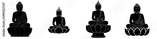 The modern symbol of Buddhism is represented by the silhouette of Buddha