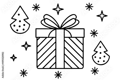 red and green themed vector christmas gift pattern illustration